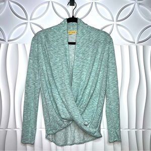 mesh + lace Criss Cross Wrap Front Sweatshirt